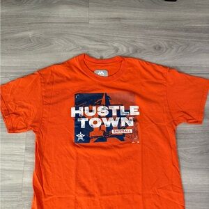 Houston Astros   Hustle Town Majestic Bright Orange Graphic Tee